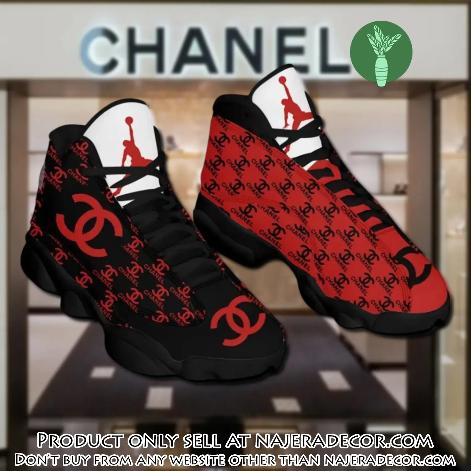 Chanel red air jordan 13 sneakers shoes chanel gifts for men women njr1653206